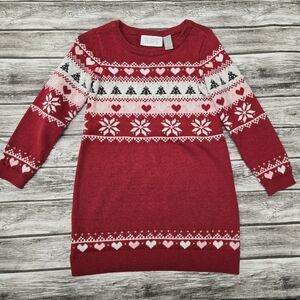 Childrens place red fairisle sweater dress